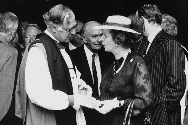 Archbishop of Canterbury Robert Runcie and Prime Minister Margaret Thatcher